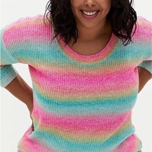 RAINBOW OPEN STITCH SWEATER TUNIC